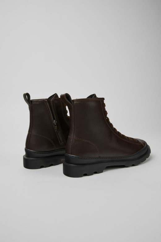 дизајн брутус тамно браон кожне глежњаче за жене кампер