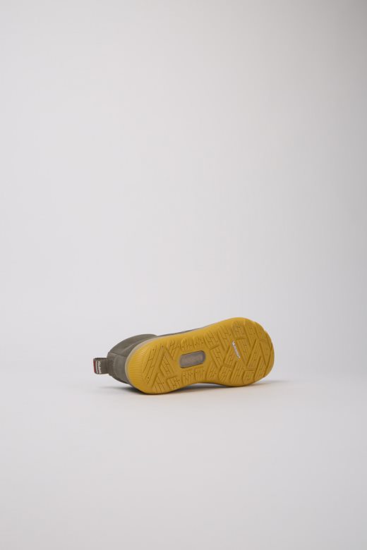 камп дизајн пеу писта горе-тек браон сиве коже патике за жене