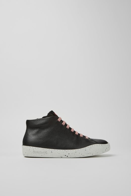 Дизајн пеу тоуринг црне кожне патике за жене кампер