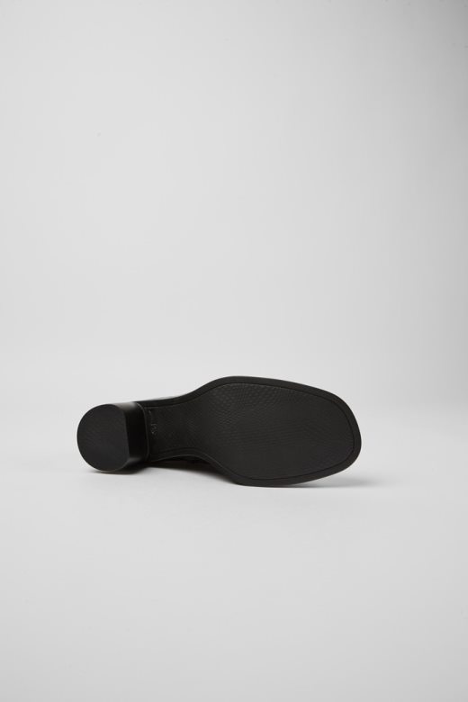 дизајн меда црне кожне чизме за жене кампер