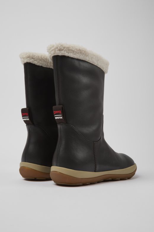 пеу писта горе-тек браон кожне чизме за жене ексклузивни кампер