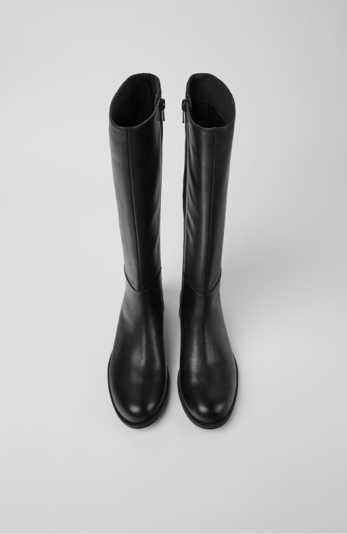 Ексклузивне кампер мил црне високе чизме од коже и текстила за жене