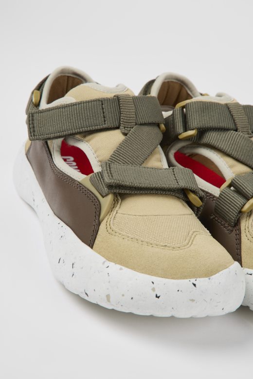 пеу стадион разнобојне коже и текстилне полуотворене патике за жене кампер нови доласци