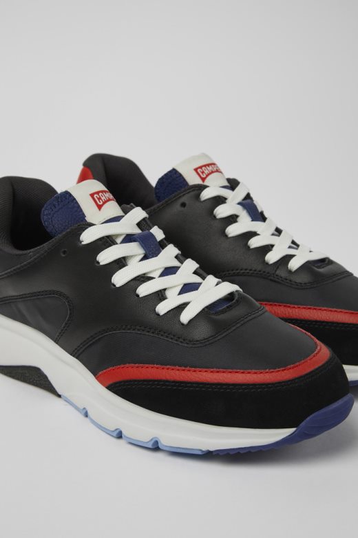 камп дрифт црне и црвене текстилне и кожне патике за жене нове доласке