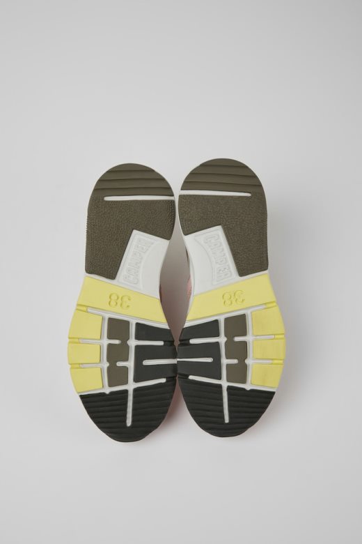 дизајн дрифт беле и розе текстилне и нубук патике за жене камперке