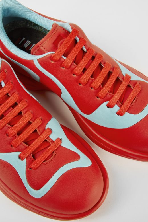 камп твинс црвене и тиркизне кожне патике на пертлање нове доласке