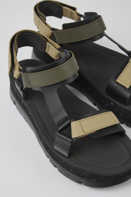 дизајн оруга уп разнобојне кожне сандале за жене кампер