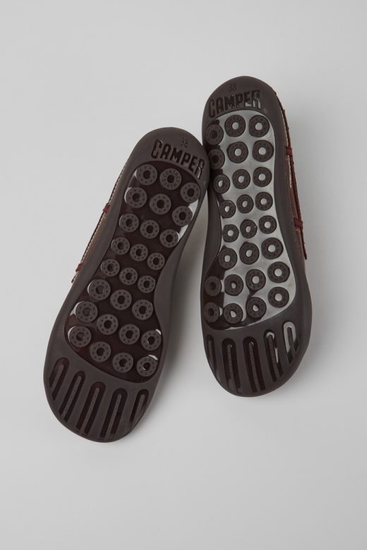 кампер дизајн близанци бордо кожне ципеле за жене