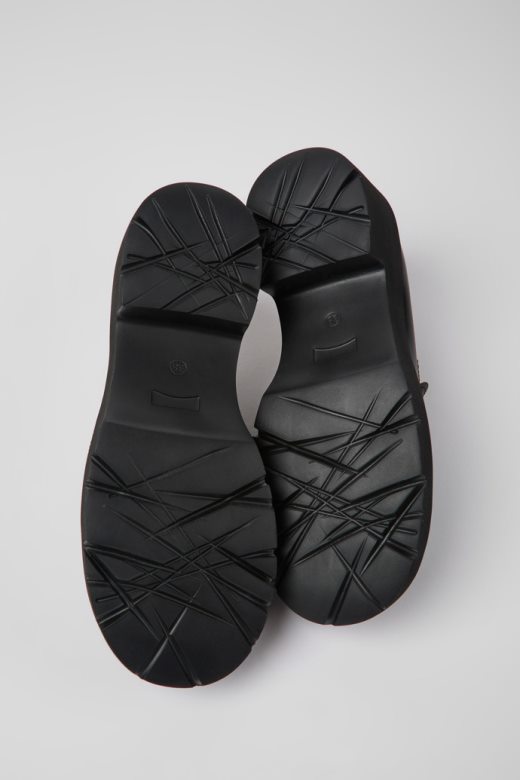 дизајн милах црне кожне мокасинке за жене кампер