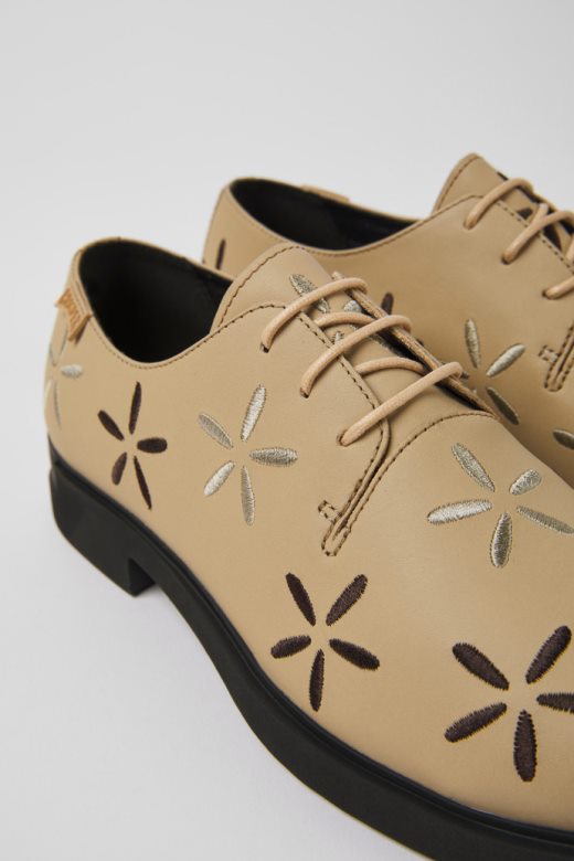 ексклузивне женске беж кожне ципеле цампер твинс