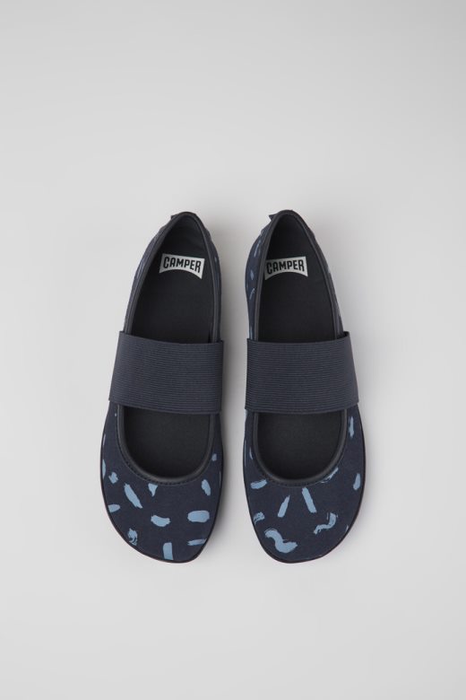 дизајн праве разнобојне балеринке од нубука и коже за жене кампер