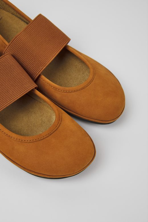 дизајн праве браон балерине од нубука за жене кампер