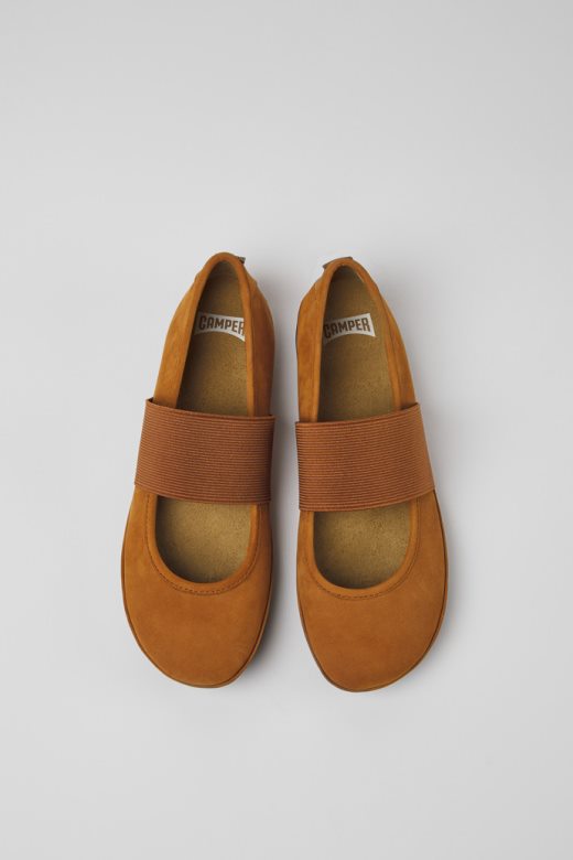 дизајн праве браон балерине од нубука за жене кампер
