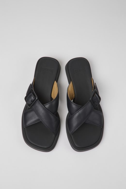 дана црне кожне сандале за жене ексклузивни кампер