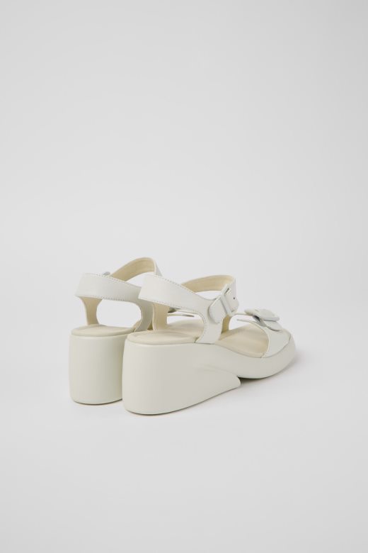 дизајн каах беле кожне сандале за жене кампер