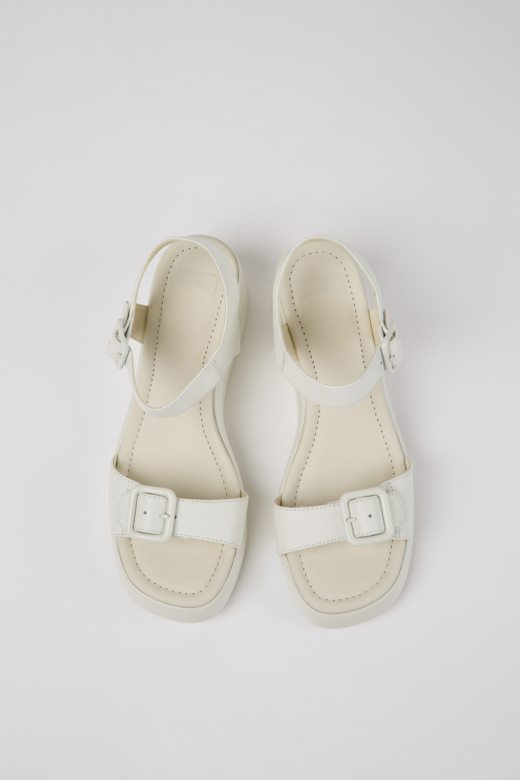 дизајн каах беле кожне сандале за жене кампер