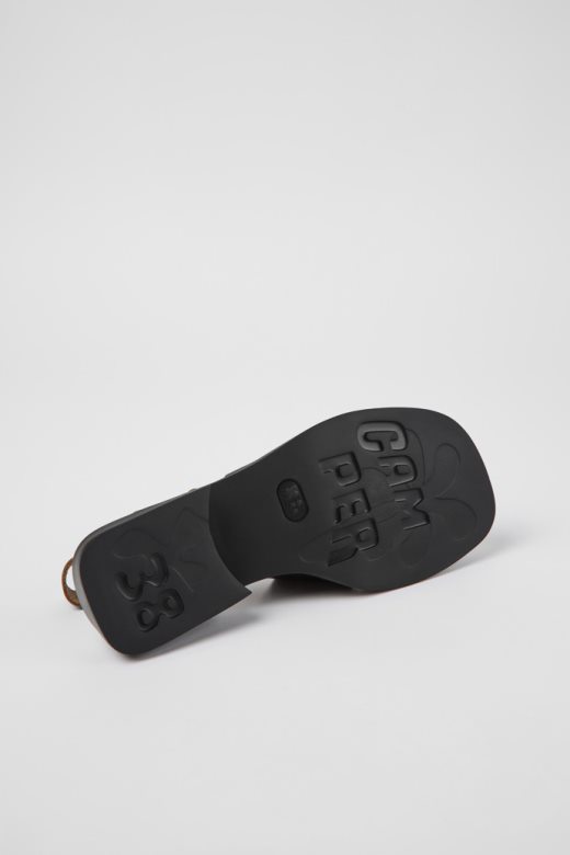 дизајн дана црне кожне сандале за жене кампер