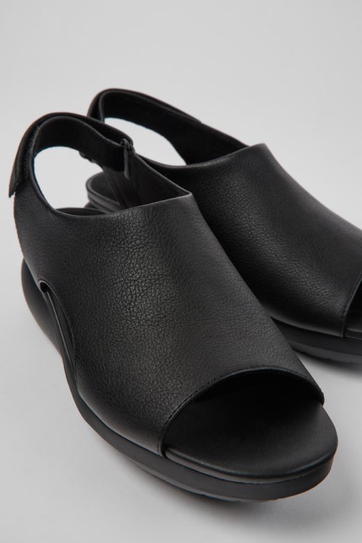 црне кожне сандале за кампер балон нове доласке