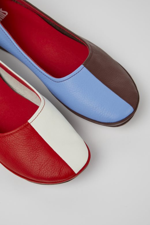 дизајн близанца разнобојне кожне ципеле за жене кампер