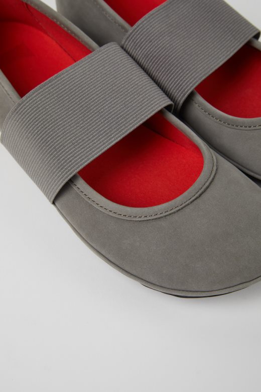 кампер дизајн право сиве балеринке од нубука за жене