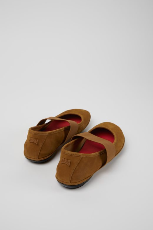 Десно браон нубук балеринке за жене ексклузивни кампер