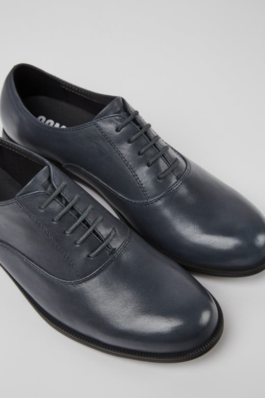 кампер дизајн мил црне кожне ципеле на пертле за жене