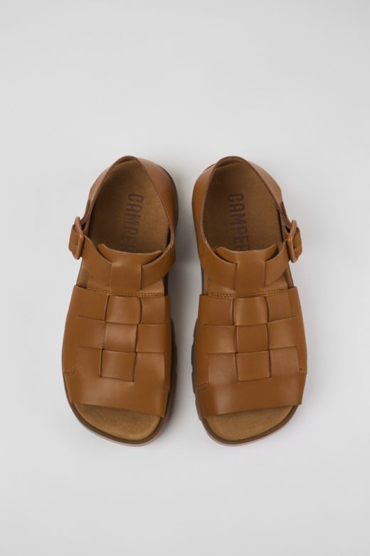 дизајн брутус сандале браон кожне сандале за мушкарце кампер