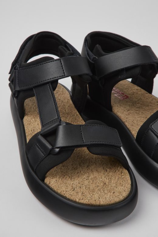 камп пелотас флота црне сандале од коже и текстила за мушкарце новопридошле