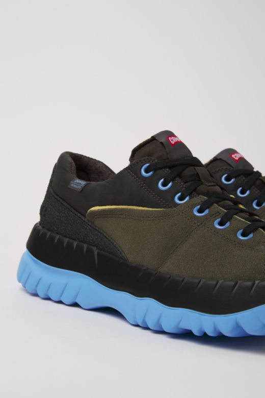 ексклузивне мушке ципеле од рециклираног текстила и нубука за кампер теик зелене боје