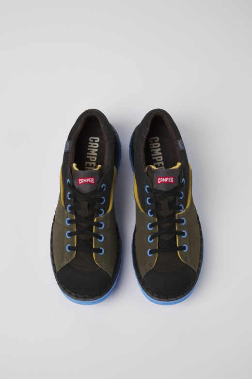 ексклузивне мушке ципеле од рециклираног текстила и нубука за кампер теик зелене боје