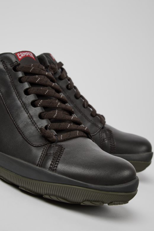 дизајн пеу писта горе-тек браон кожне ципеле за мушкарце кампер