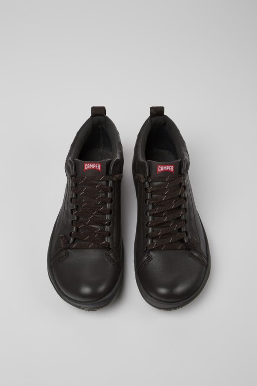 дизајн пеу писта горе-тек браон кожне ципеле за мушкарце кампер