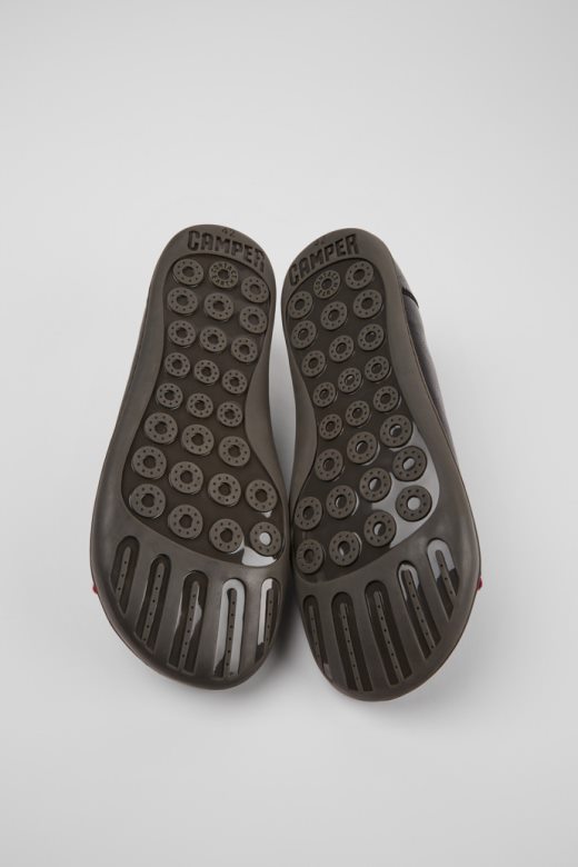 дизајн близанке црне коже и вунене ципеле за мушкарце кампер