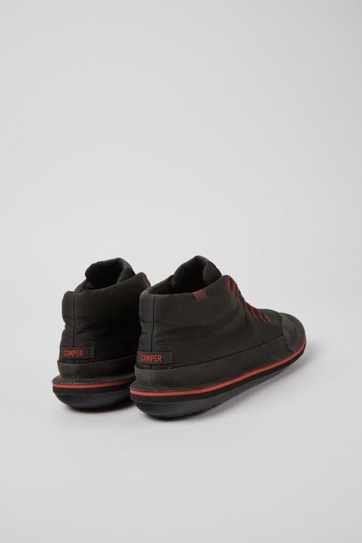 Дизајн буба тамно сиве глежњаче од текстила и нубука за мушкарце кампер