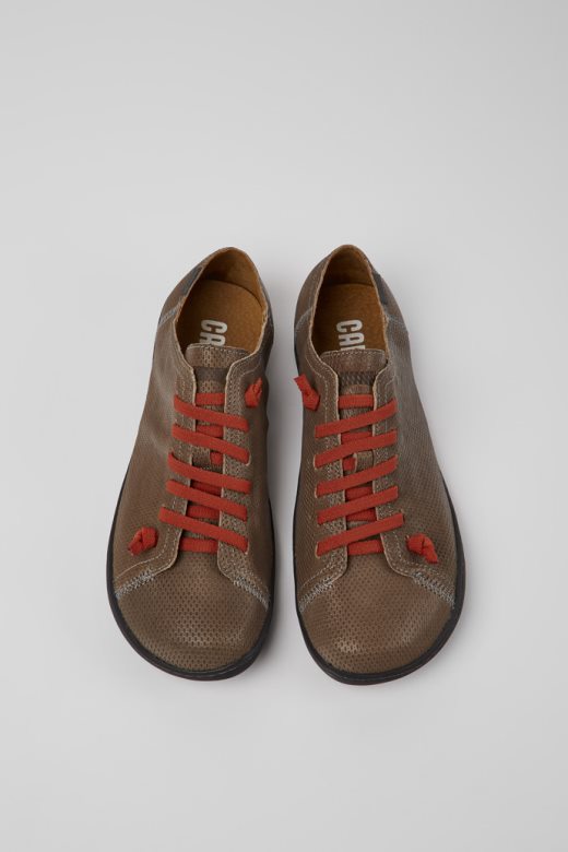 дизајн пеу браон кожне ципеле за мушкарце кампер