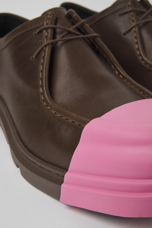 дизајн спој браон кожне ципеле за мушкарце кампер