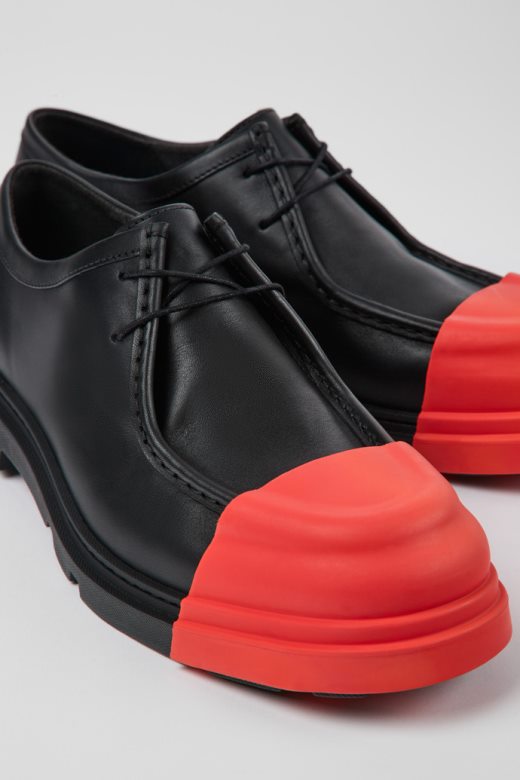 Ексклузивне кампер јунцтион црне кожне ципеле за мушкарце