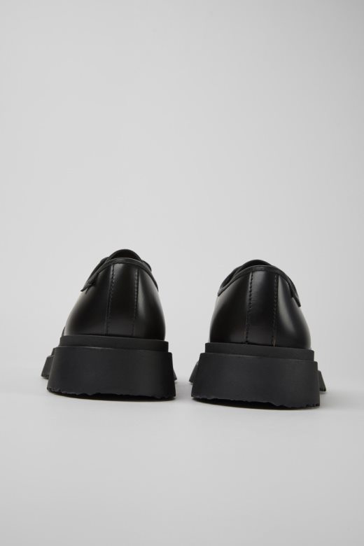 кампер дизајн Валден црне кожне ципеле на пертлање за мушкарце