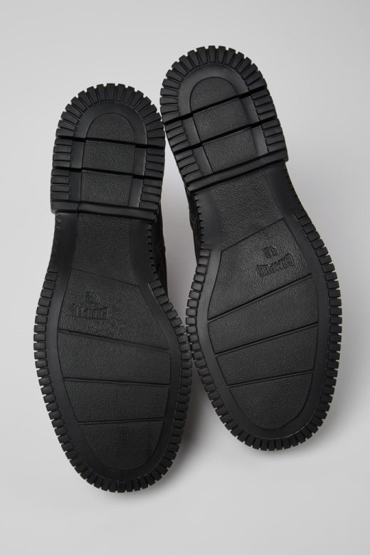 дизајн пик браон и црне кожне чизме на пертлање за мушкарце кампер