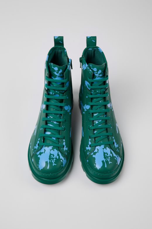 кампер дизајн брутус зелене и плаве кожне глежњаче за мушкарце