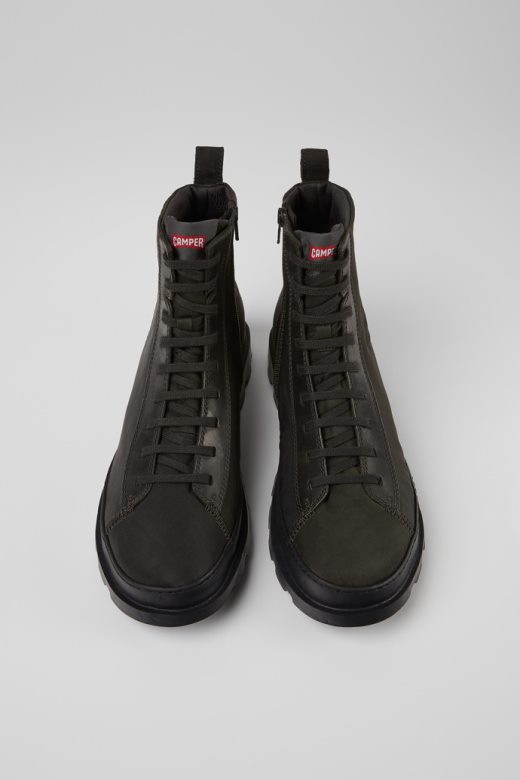 брутус тамно сиве глежњаче од текстила и нубука за мушке кампер нове доласке.