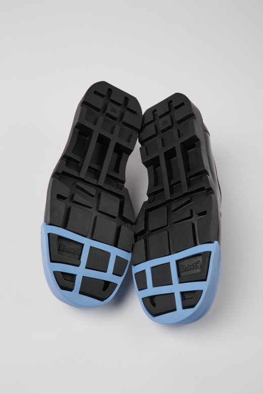 дизајн кампа спој црне кожне ципеле за мушкарце