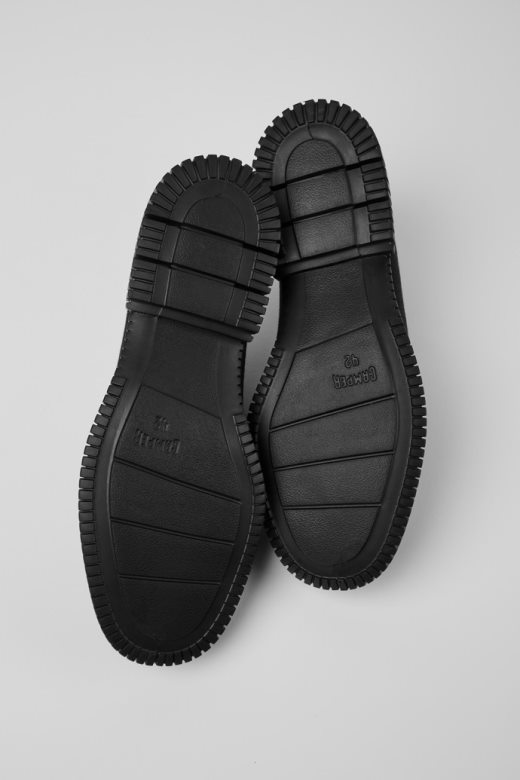 камп дизајн пик црне ципеле од рециклираног памука за мушкарце