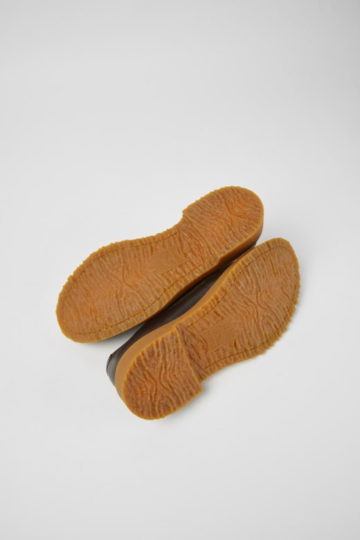 кампер дизајн валден тамно браон кожне ципеле на пертле