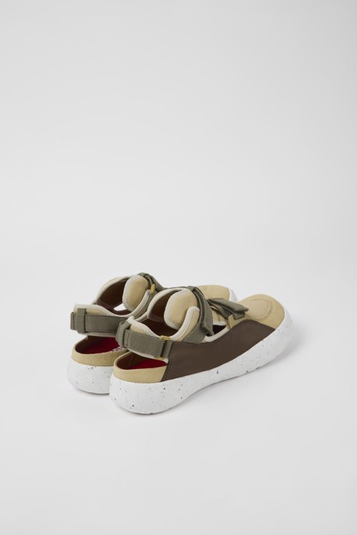 кампер дизајн пеу стадион беле нефарбане коже и текстил полуотворене патике за мушкарце