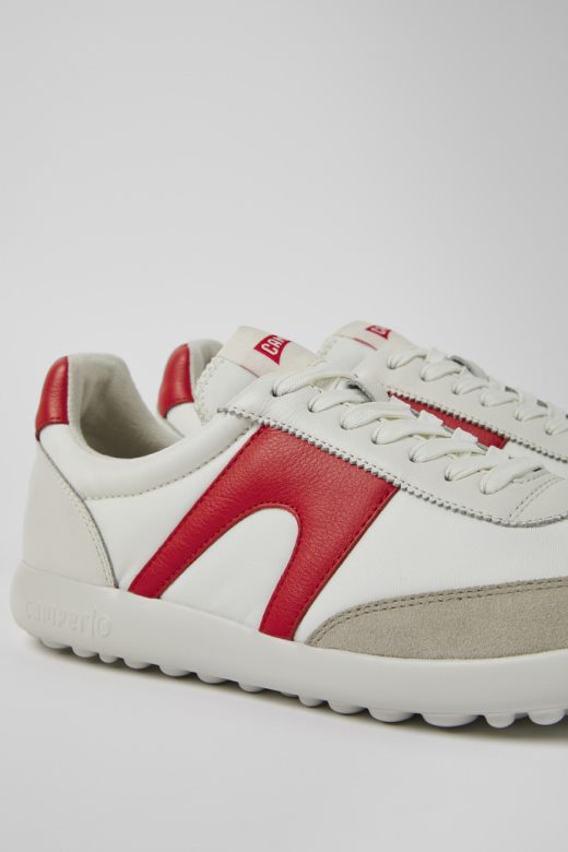 пелотас клите беле и црвене текстилне и кожне патике за мушкарце ексклузивни кампер