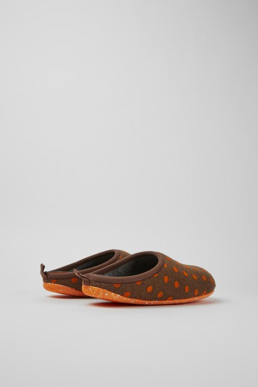 кампер дизајн ваби браон и наранџасте вуне папуче за мушкарце