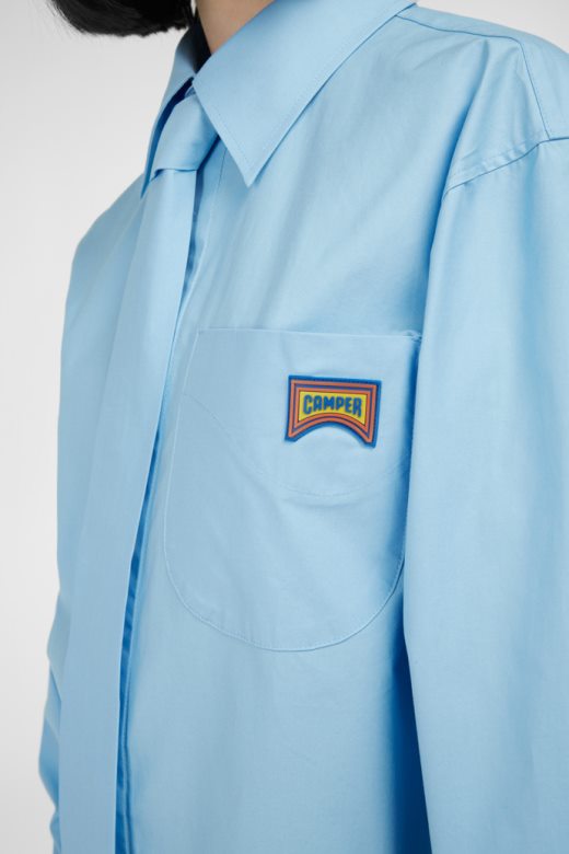 кампер дизајн кошуља плава унисекс кошуља