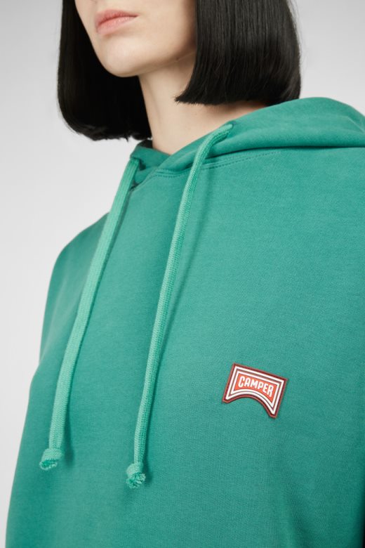 дизајн дуксерица зелена и бела штампана унисекс дуксерица кампер