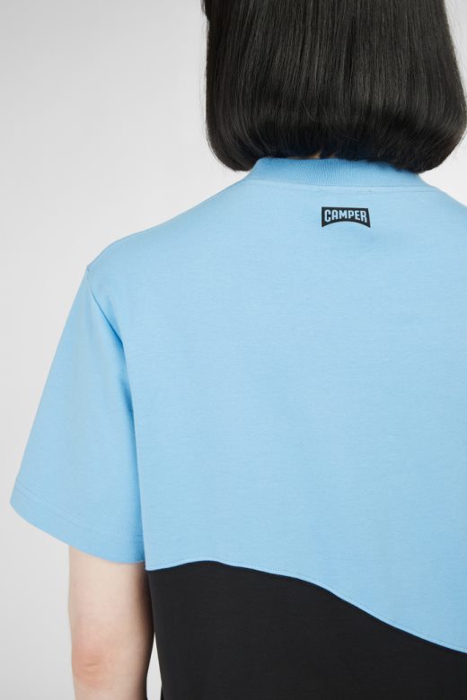 мајица дизајн кампера плава и црна унисекс мајица